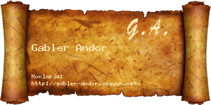 Gabler Andor névjegykártya