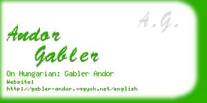 andor gabler business card